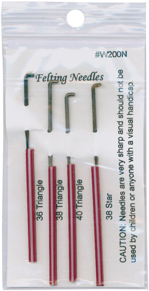 Wistyria Editions W200N Felting Needles 4- Pkg-Size 36&#44; 38 & 40 Triangle&#44; Size 38 Star