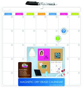 Mega Brands America 1385OUA-4 Magnetic Dry Erase Calendar 14x14x.25 White