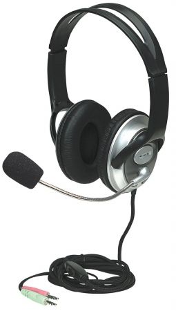Manhattan Classic Stereo Headset with Flexible Metal Boom Microphone - Black - 175555