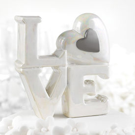 Hortense B Hewitt 20765 Porcelain Love Cake Tops - Silver