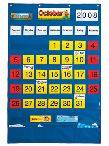 Patch Products 746 Pocket Chart - Calendar - English-Spanish
