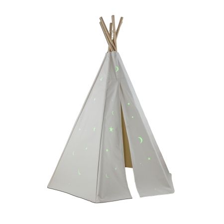 Dexton DX-1006G 6ft Great Plains Teepee with Glow in the Dark Stars - Natural