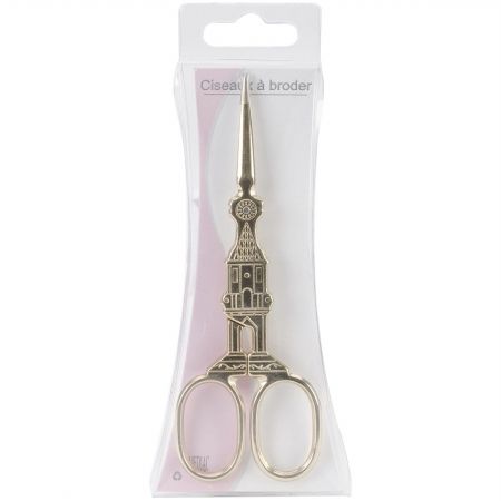 Products From Abroad M124-004 Designer Embroidery Scissors 5.5 in.-Big Ben Gold