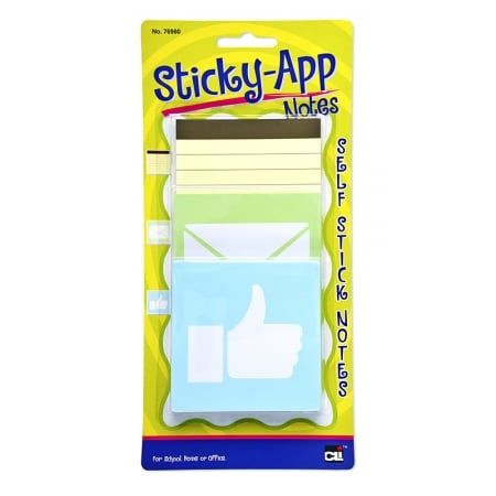 Charles Leonard CHL76980 Sticky App Notes Pastel 3 Assorted