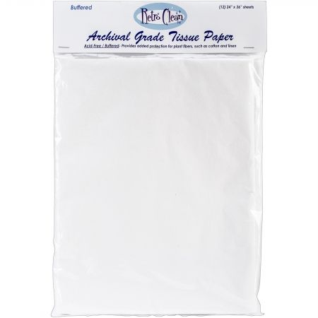Retro Clean 70739 Archival Grade Tissue Paper - Buffered-24&apos;&apos;X36&apos;&apos; 12/Pkg