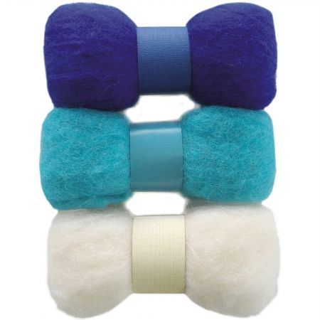 Dimensions 72-08258 Feltworks Roving Trio Pack 1.58oz-Blue&#44; Turquoise & White