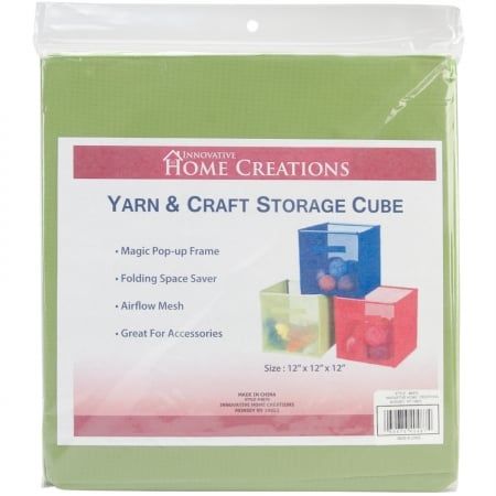 Innovative Home Creations 4870-LIME Yarn & Craft Storage Cube 12&apos;&apos;X12&apos;&apos;X12&apos;&apos;-Lime Green