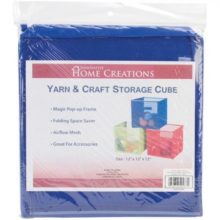 Innovative Home Creations 4870-ROYAL Yarn & Craft Storage Cube 12&apos;&apos;X12&apos;&apos;X12&apos;&apos;-Royal