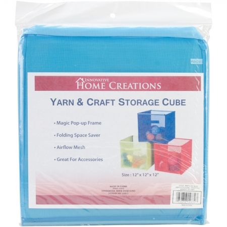 Innovative Home Creations 4870-SKY Yarn & Craft Storage Cube 12&apos;&apos;X12&apos;&apos;X12&apos;&apos;-Sky Blue