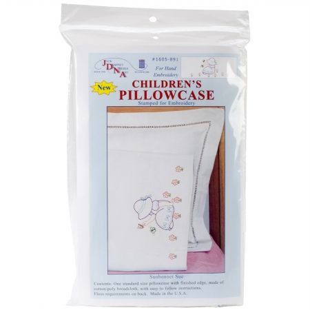 1605 39 Jack Dempsey Children/'s Stamped Pillowcase W//Perle Edge-Noah/'s Ark