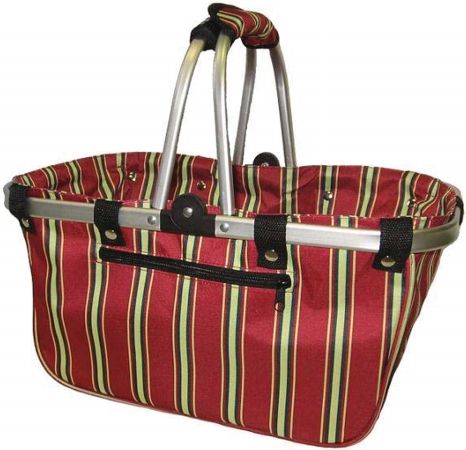 JanetBasket NB017-L JanetBasket Large Aluminum Frame Basket-18&apos;&apos;X10&apos;&apos;X9.5&apos;&apos; Red Stripes