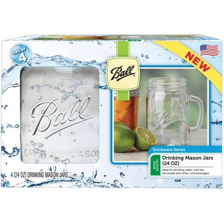 Ball Drinking Mug 24oz 4/Pkg-Wide Mouth