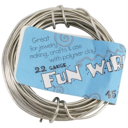 Plastic Coated Fun Wire 22 Gauge 15&apos;/Pkg-Icy Silver