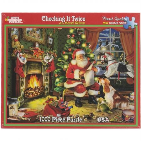 Jigsaw Puzzle 1000 Pieces 24&apos;&apos;X30&apos;&apos;-Checking It Twice - Santa