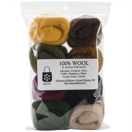 Wool Roving 12&apos;&apos; .25oz 8/Pkg-Falling Leaves