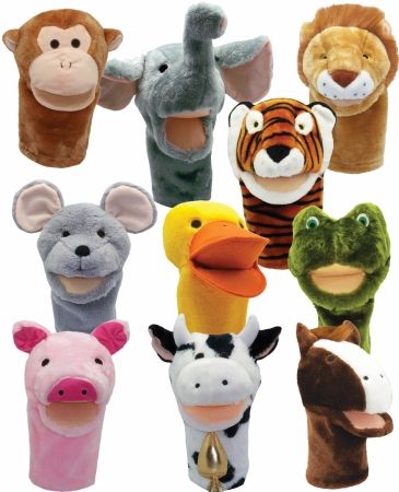 Get Ready 200999 Kids Bigmouth Animal Puppets&#44; Set of 10