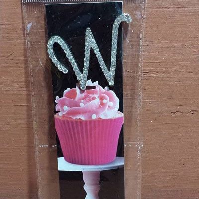 De Yi Enterprise 33016-W Cupcake Monogram Toppers - W