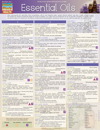 BarCharts 9781423225898 Essential Oils Quickstudy Easel