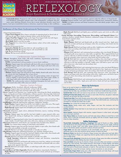 BarCharts 9781423228622 Reflexology - Point Functions & Technique Quickstudy Easel