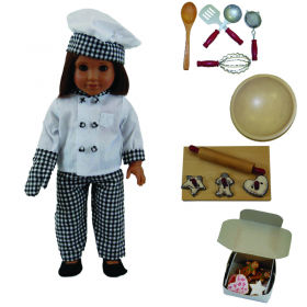 The Queens Treasures AG-CHEF Complete Chefs Outfit And Accessory Set&#44; Doll Clothes Fits 18 in. Girl Dolls