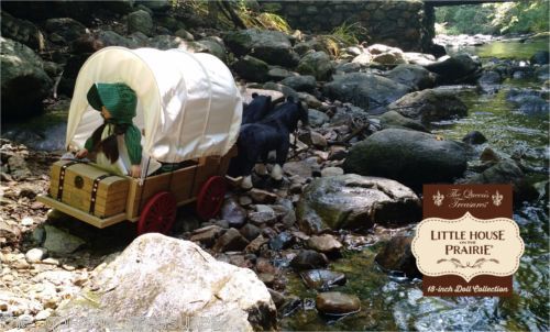 The Queens Treasures LHOPWAG Little House On The Prairie 18 in. Doll Covered Wagon