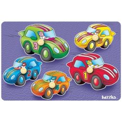 Platapilla USA PPAKN2X3028 Clever Cars Peg Puzzle