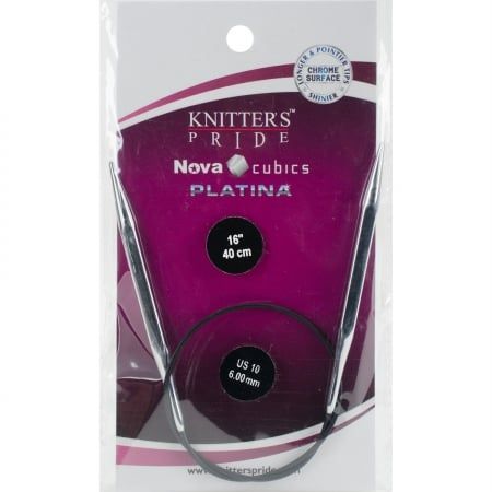 KP320191 Cubics Platina Fixed Circular Needles 16 in.&#44; Size 10-6 mm.