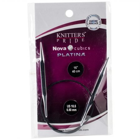 KP320192 Cubics Platina Fixed Circular Needles 16 in.&#44; Size 10.5-6.5 mm.