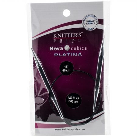 KP320193 Cubics Platina Fixed Circular Needles 16 in.&#44; Size 10.75-7 mm.