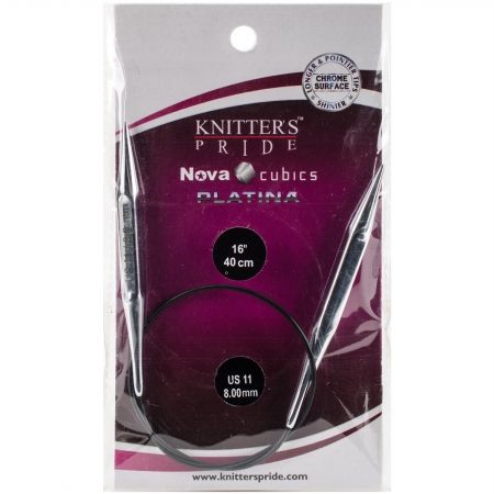 KP320194 Cubics Platina Fixed Circular Needles 16 in.&#44; Size 11-8 mm.