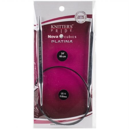 KP320214 Cubics Platina Fixed Circular Needles 24 in.&#44; Size 11-8 mm.