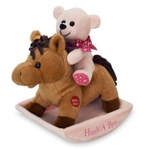 PBC International G1008 Rocking Horse Hush A Bye Plush Toy&#44; Pink