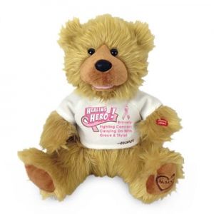 PBC International G1075 Noah Bear Plush Toy&#44; Healing Hero Breast Cancer Awareness