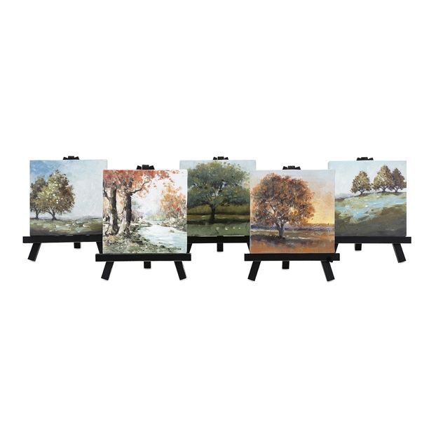 IMAX A0576324 Mini Canvas with Easels&#44; Individually Gift Boxed - 6.5 x 6.5 x .5 in. - Assortment of 5