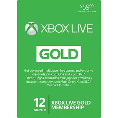 XBox Live Cards 33632 Microsoft Live 12 Months Xbox Videogame