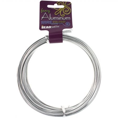 Beadsmith ALFC3-SI 1x 3 mm Aluminum Wire Flat Diamond Cut&#44; Silver - 12 m per per Pack