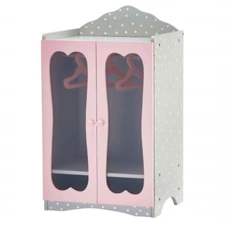 Olivias Little World TD-0209AG 18 in. Doll Furniture Classic Wooden Closet with 3 Hangers