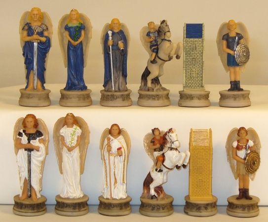 WorldWise Imports R73868 3.25 in. Angels Blue & White Painted Resin Men