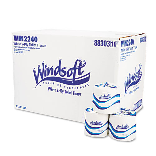 Single Roll Two Ply Premium Bath Tissue, 500 Sheets/Roll, 96 Rolls/Carton