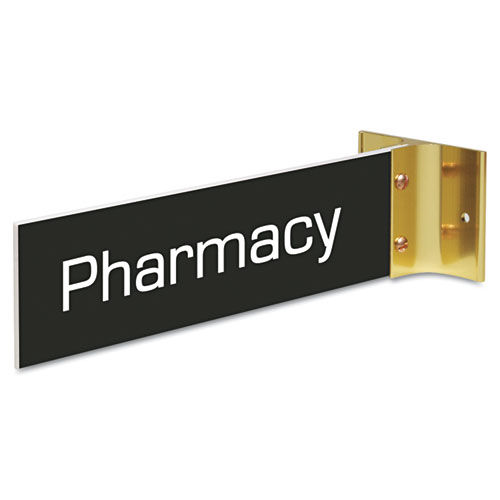 Custom Engraved Hallway Sign, 2x8, Gold Holder