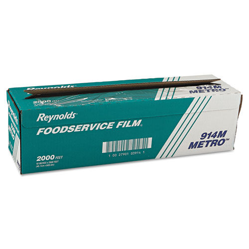 Metro Light-Duty PVC Film Roll with Cutter Box, 18" x 2000 ft, Clear