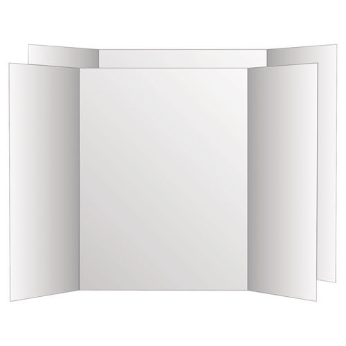 Two Cool Tri-Fold Poster Board, 36 x 48, White/White, 6/Carton