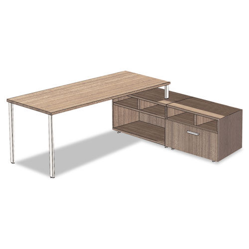 e5 Series Single L-Workstation, 72w x 85d x 29-1/2h, Cocoa