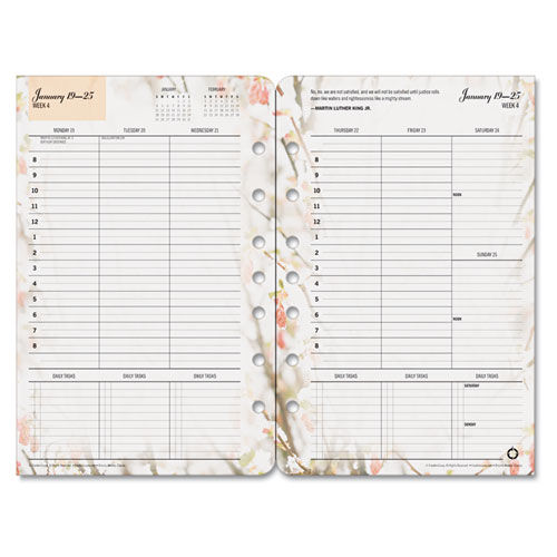 Blooms Dated Weekly/Monthly Planner Refill, Jan.-Dec., 5 1/2 x 8 1/2, 2019
