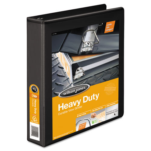Heavy-Duty D-Ring View Binder w/Extra-Durable Hinge, 1 1/2" Cap, Black