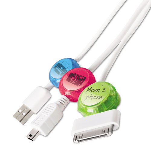 Cord Identifier, 5 Bright Colored Cord Identifiers & Inserts