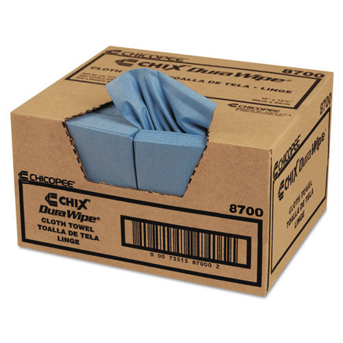 DuraWipe General Purpose Towels, 12" x 13 1/2", Blue, Smooth