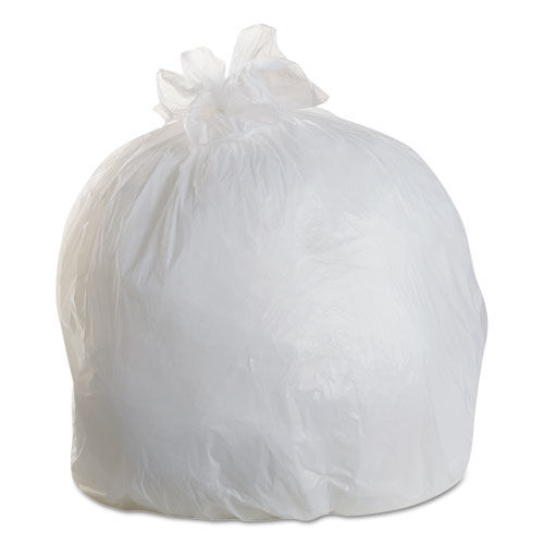 High-Density Can Liners, 43 x 48, 56-gal, 17 Micron, Clear, 25/Roll, 8/CT