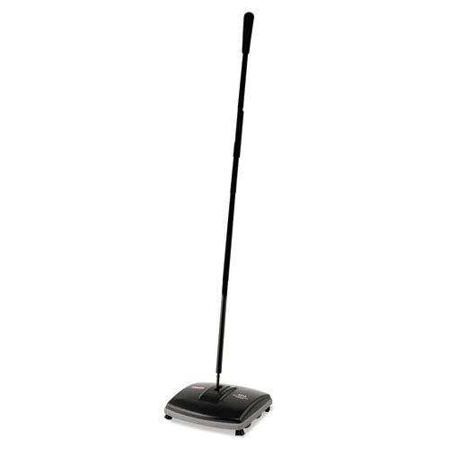 Floor & Carpet Sweeper, Plastic Bristles, 44" Handle, Black/Gray