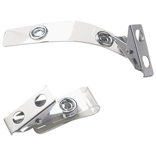 SICURIX ID Strap Clips, Clear, 25/Pack